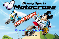 Disney Sports Motocross title screen for GameBoy Advance